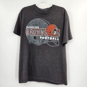 NFL Team Apparel Short Sleeve Graphic Tee Mens Size Large Gray Cleveland Browns